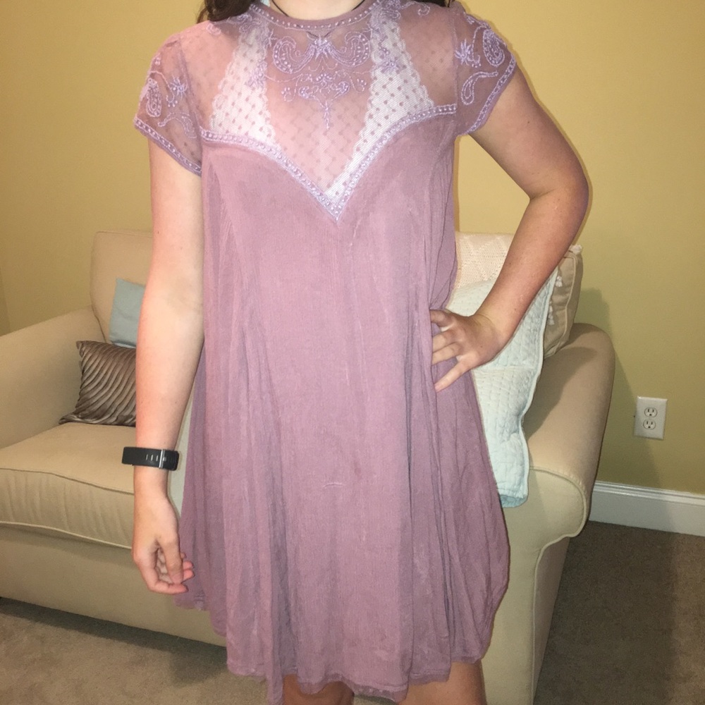 UO Kimchi Blue Lily Embellished Trapeze Dress